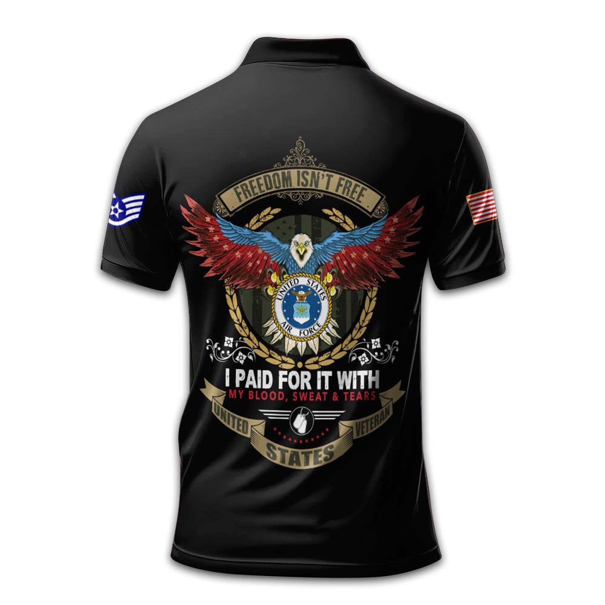 USAF Custom Polo Shirt VPVC211909, Gifts For Air Force Veteran, Best Gifts On Father's Day, Armed Forces Day, Independence Day, Veterans Day.