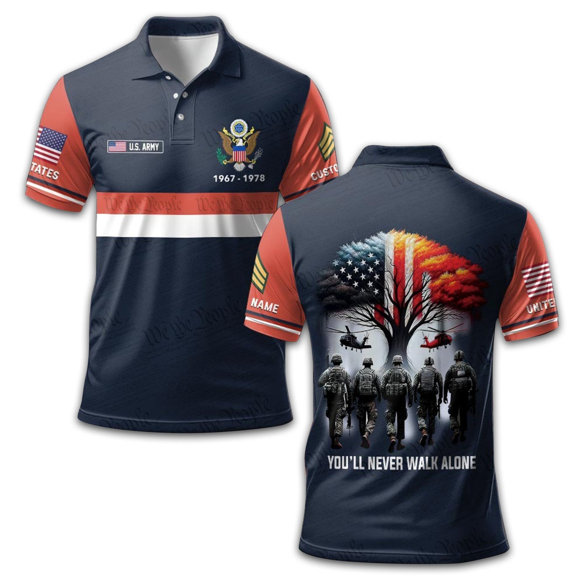 US Army Custom Polo Shirt VPVC212106, Gifts For Army Veteran, Best Gifts On Father's Day, Armed Forces Day, Independence Day, Veterans Day.