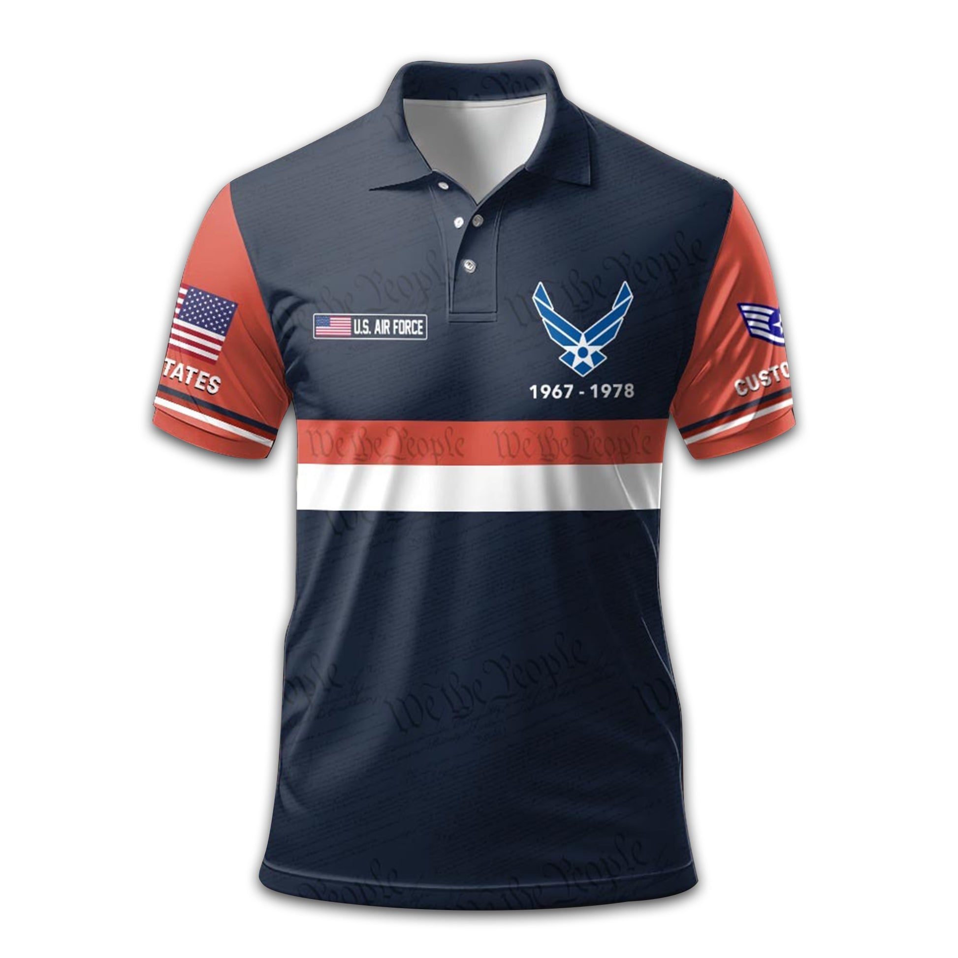 USAF Custom Polo Shirt VPVC212109, Gifts For Air Force Veteran, Best Gifts On Father's Day, Armed Forces Day, Independence Day, Veterans Day.