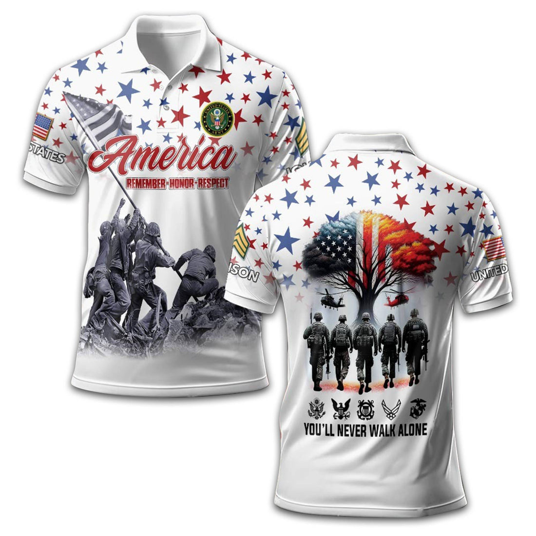 US Army Custom Polo Shirt VPVC212401, Gifts For Army Veteran, Best Gifts On Father's Day, Armed Forces Day, Independence Day, Veterans Day.