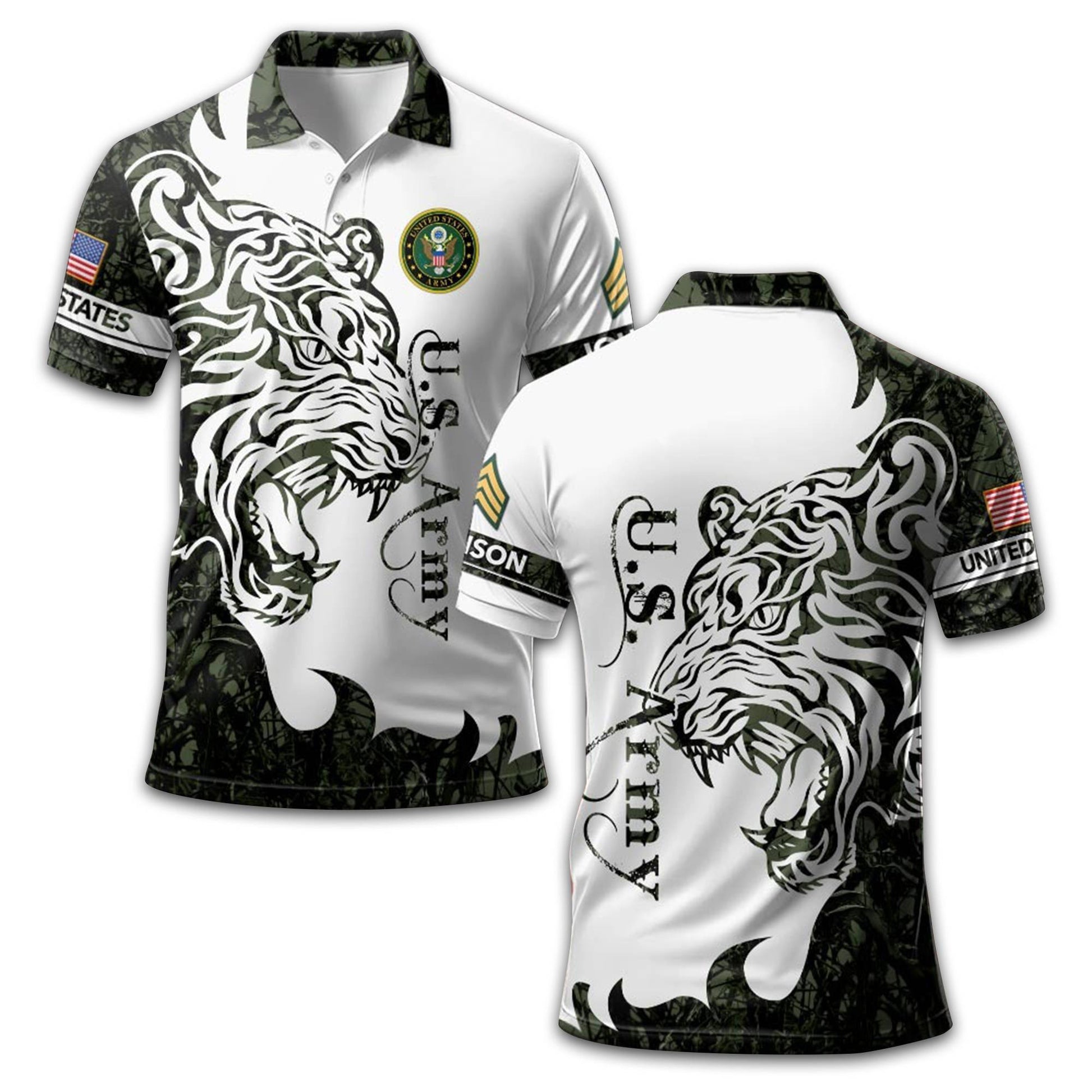 US Army Custom Polo Shirt VPVC212606, Gifts For Army Veteran, Best Gifts On Father's Day, Armed Forces Day, Independence Day, Veterans Day.