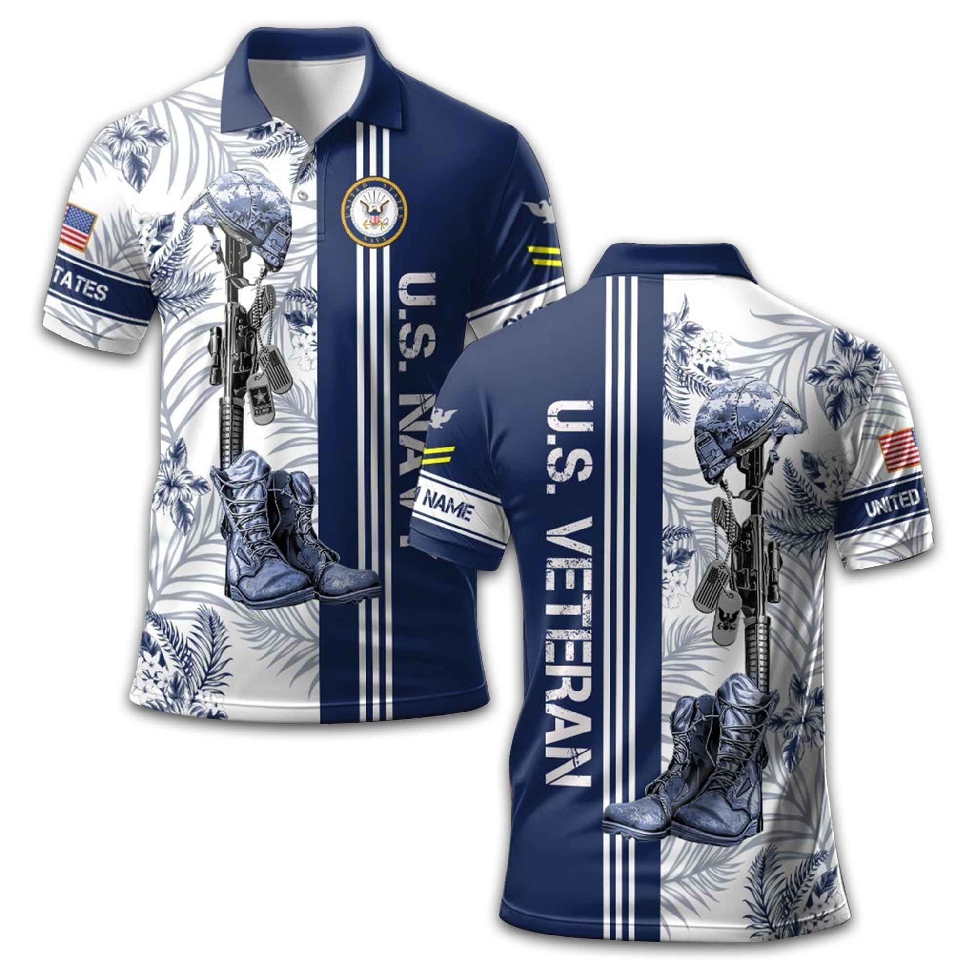 US Navy Custom Polo Shirt VPVC213107, Gifts For Navy Veteran, Best Gifts On Father's Day, Armed Forces Day, Independence Day, Veterans Day.