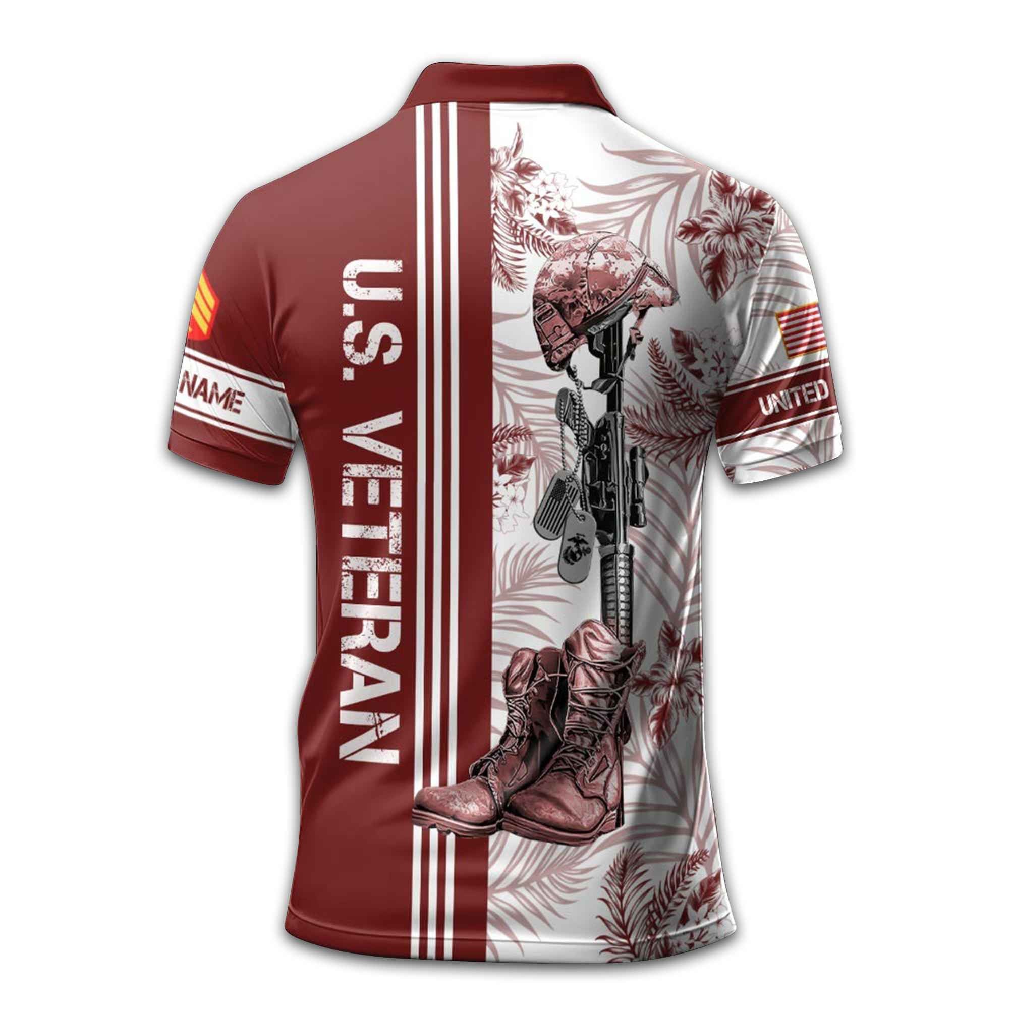 USMC Custom Polo Shirt VPVC213108, Gifts For Marine Veteran, Best Gifts On Father's Day, Armed Forces Day, Independence Day, Veterans Day.