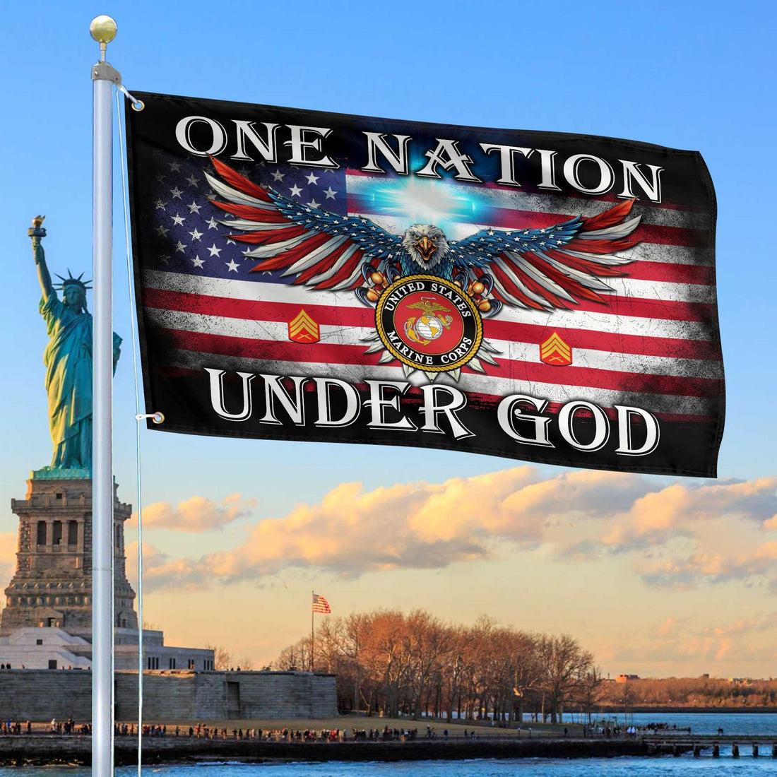 Unique Custom USMC Grommet Flag VPVC105103, Gift For Marine Veteran, Gifts For Dad, For Husband, Best Gifts On Father's Day, Independence Day, Veterans Day.