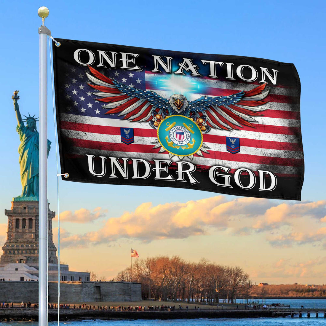 Unique Custom USCG Grommet Flag VPVC105105, Gift For Coast Guard Veteran, Gifts For Dad, For Husband, Best Gifts On Father's Day, Independence Day, Veterans Day.