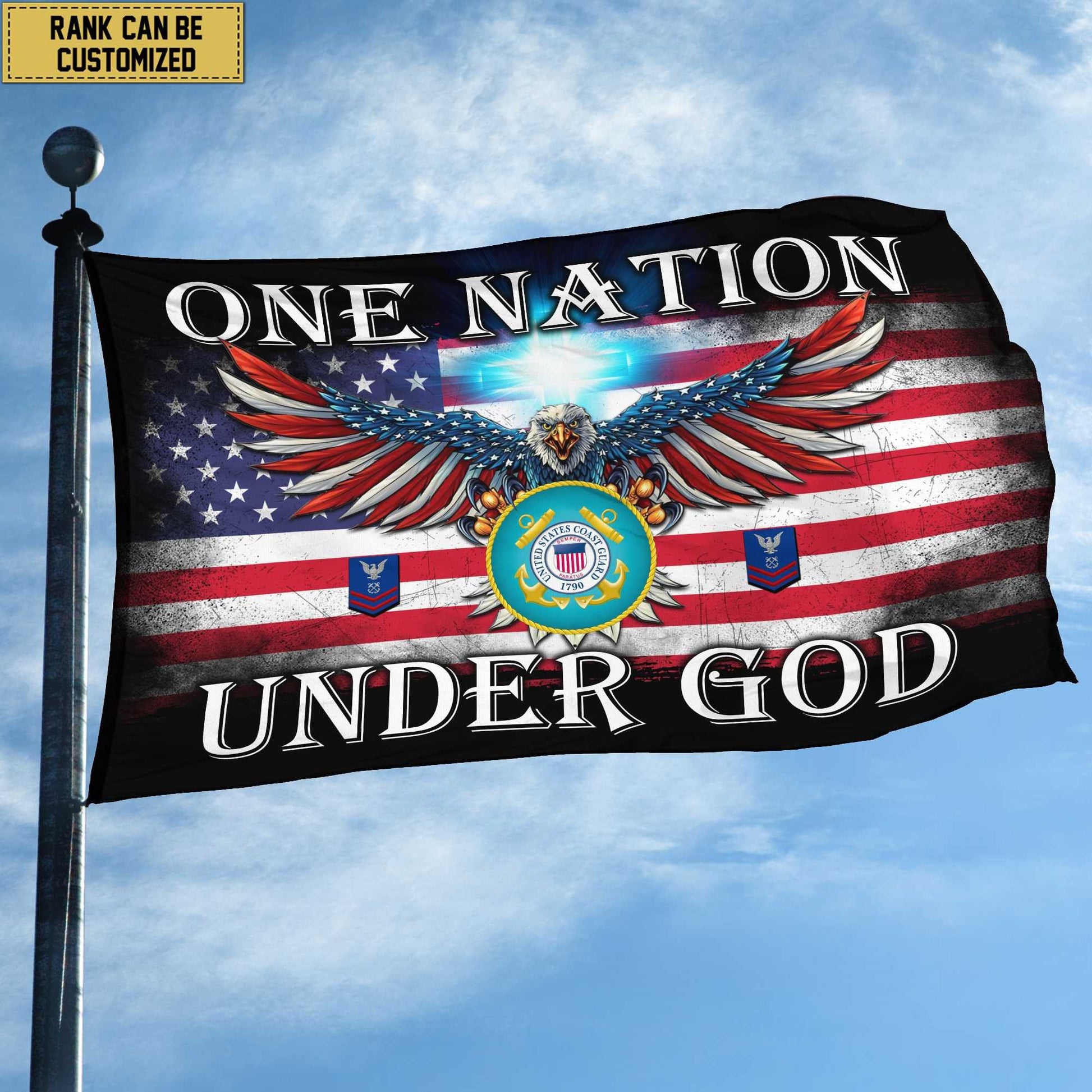 Unique Custom USCG Grommet Flag VPVC105105, Gift For Coast Guard Veteran, Gifts For Dad, For Husband, Best Gifts On Father's Day, Independence Day, Veterans Day.