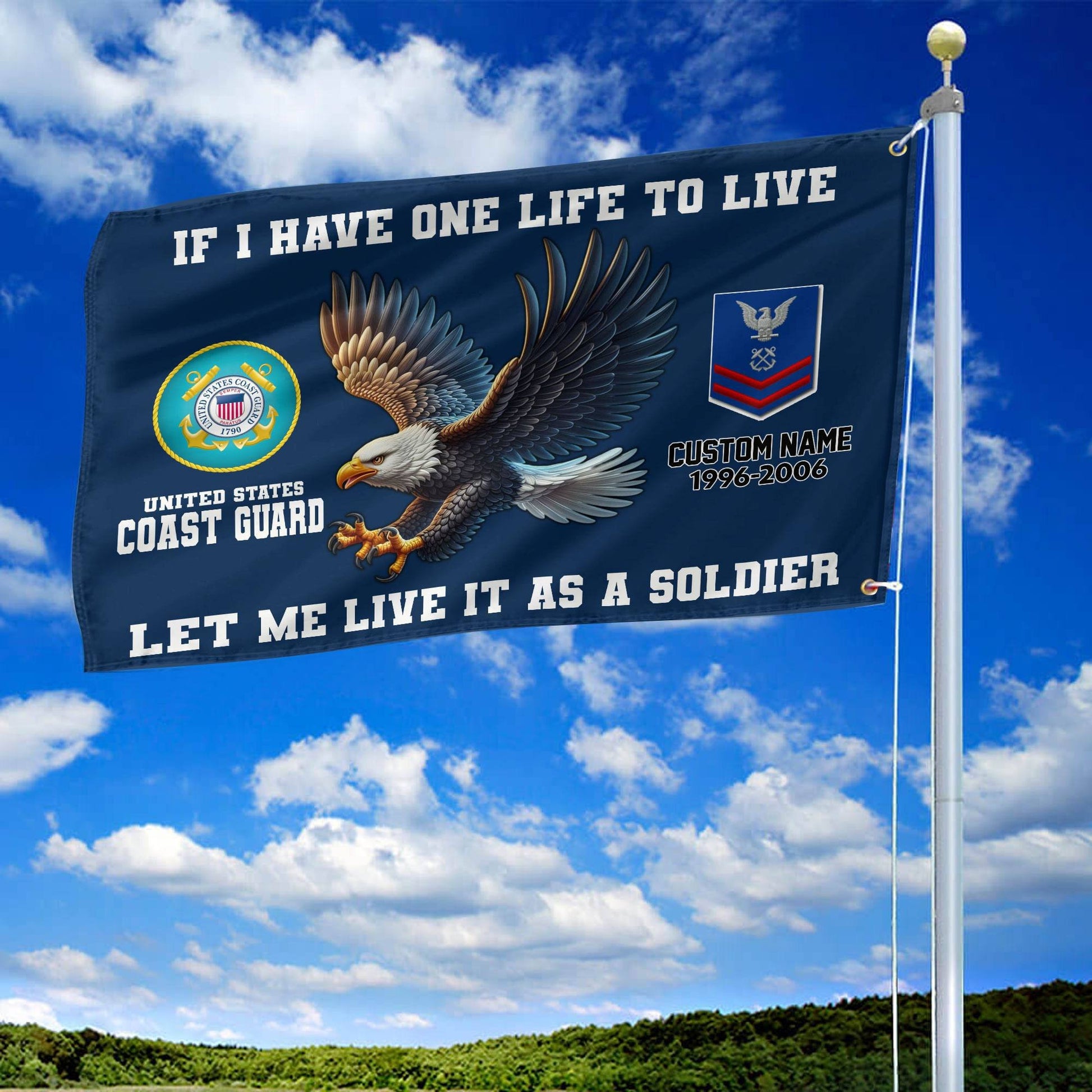 Unique Custom USCG Grommet Flag VPVC108205, Gift For Coast Guard Veteran, Gifts For Dad, For Husband, Best Gifts On Father's Day, Independence Day, Veterans Day.