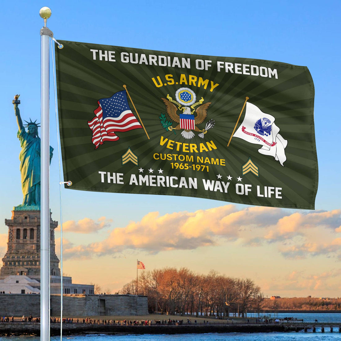 US Army Custom Grommet Flag VPVC108301, Gifts For Army Veteran, Best Gifts On Father's Day, Armed Forces Day, Independence Day, Veterans Day.