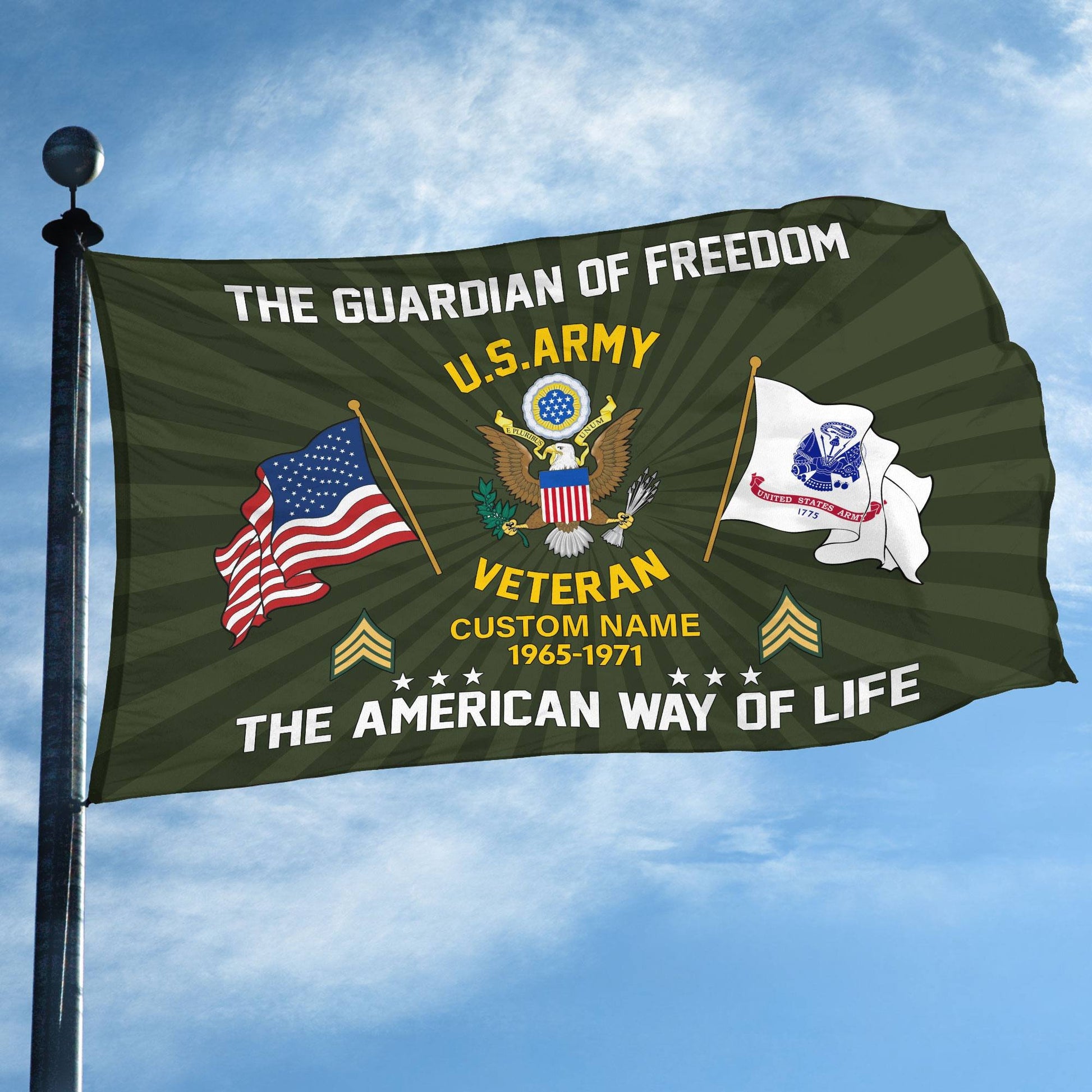 US Army Custom Grommet Flag VPVC108301, Gifts For Army Veteran, Best Gifts On Father's Day, Armed Forces Day, Independence Day, Veterans Day.