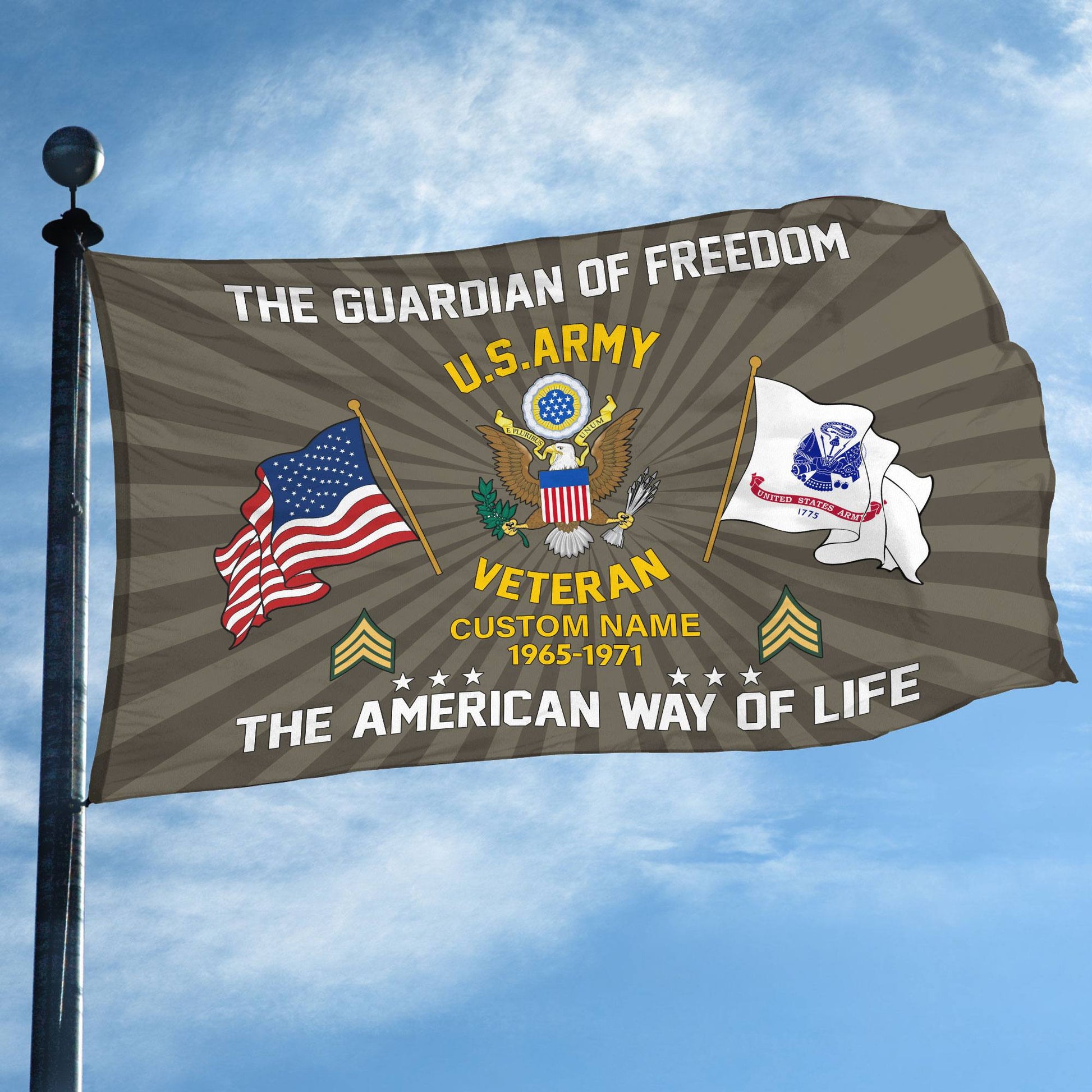 US Army Custom Grommet Flag VPVC108310, Gifts For Army Veteran, Best Gifts On Father's Day, Armed Forces Day, Independence Day, Veterans Day.