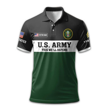 US Army Custom Polo Shirt VPVC213401, Gifts For Army Veteran, Best Gifts On Father's Day, Armed Forces Day, Independence Day, Veterans Day.