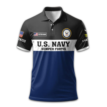 US Navy Custom Polo Shirt VPVC213402, Gifts For Navy Veteran, Best Gifts On Father's Day, Armed Forces Day, Independence Day, Veterans Day.