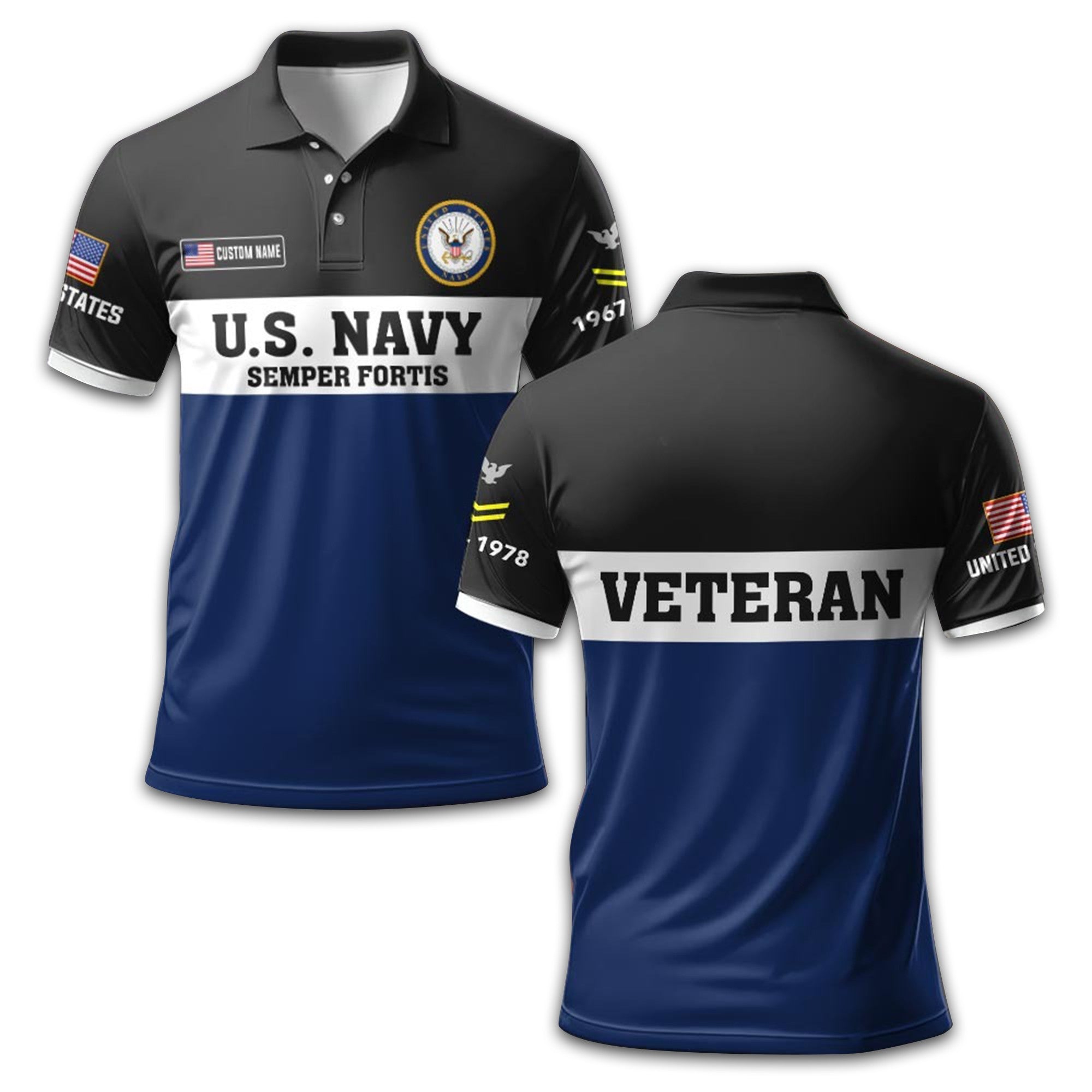 US Navy Custom Polo Shirt VPVC213402, Gifts For Navy Veteran, Best Gifts On Father's Day, Armed Forces Day, Independence Day, Veterans Day.