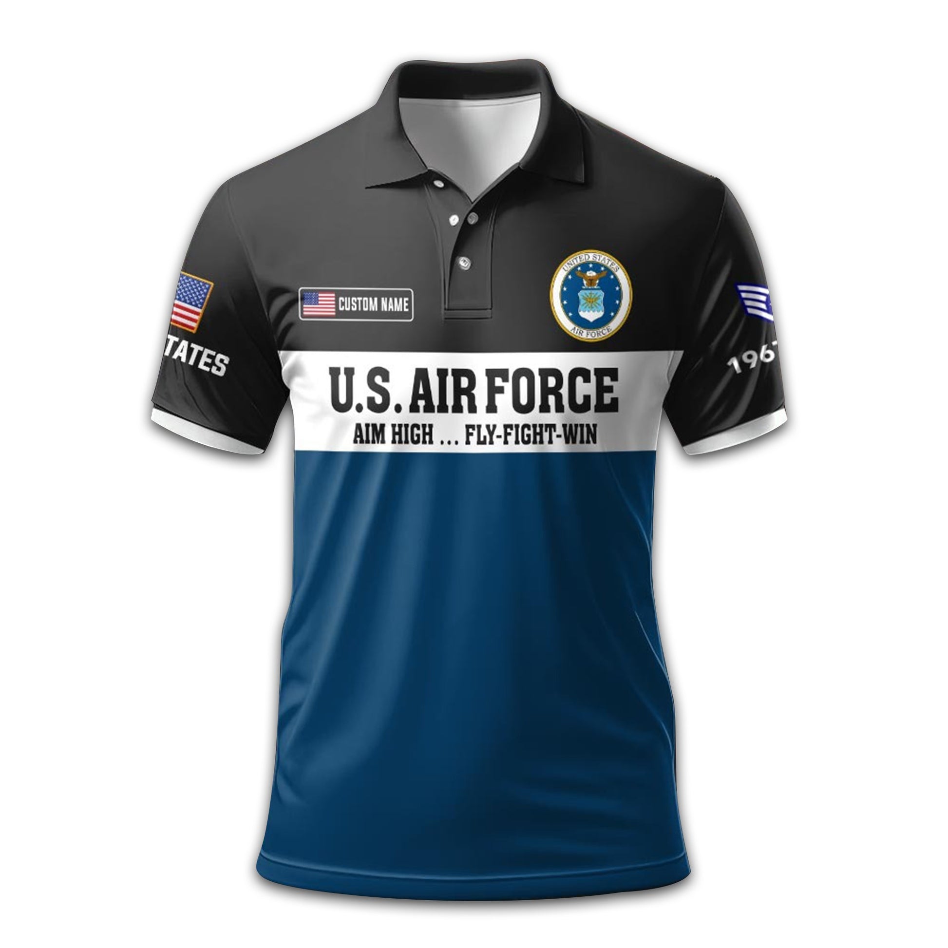 USAF Custom Polo Shirt VPVC213404, Gifts For Air Force Veteran, Best Gifts On Father's Day, Armed Forces Day, Independence Day, Veterans Day.