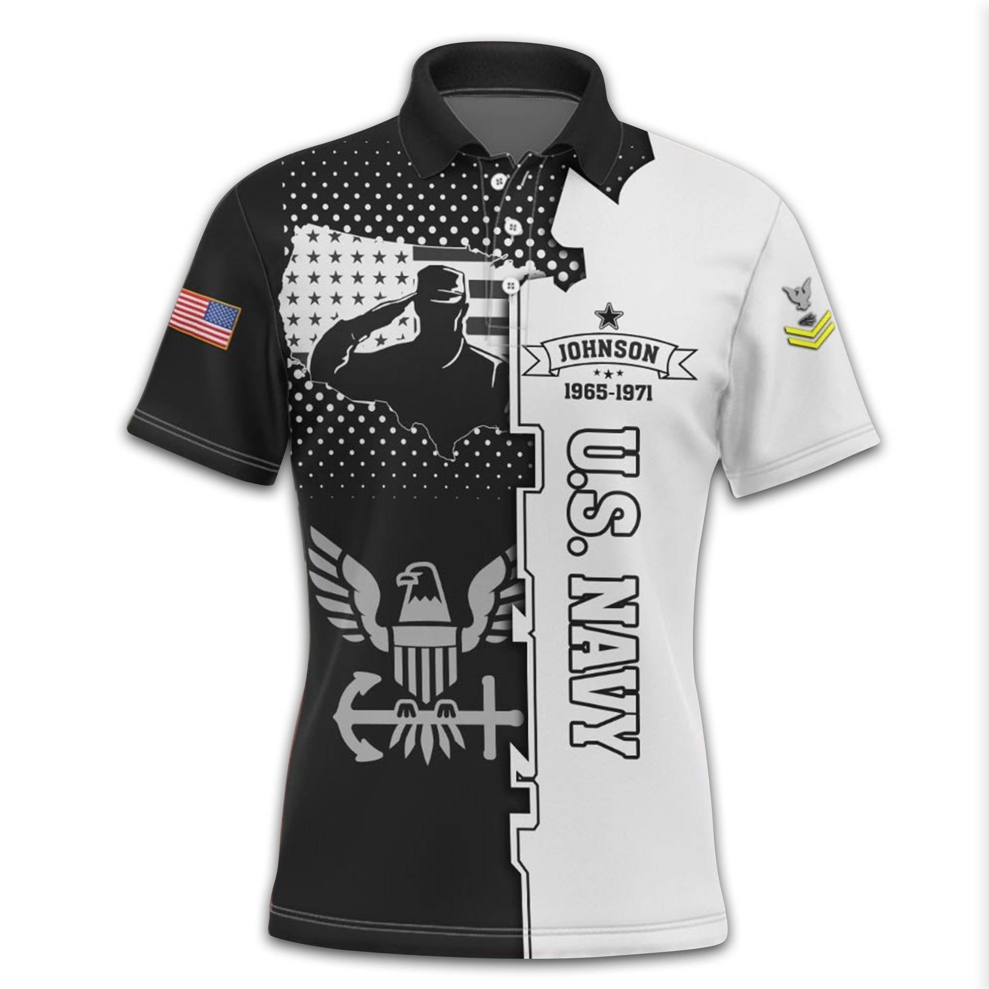 Unique Custom Name, Rank, Year US Navy Polo Shirt VPVC213602, Gifts For Navy Veteran, Gifts For Dad, For Husband, Best Gifts On Father's Day, Independence Day, Veterans Day.