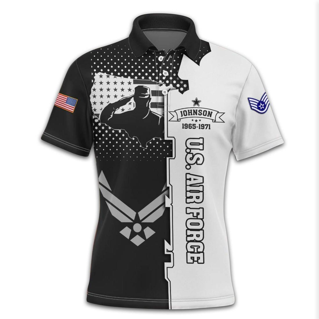 Unique Custom Name, Rank, Year USAF Polo Shirt VPVC213604, Gifts For Air Force Veteran, Gifts For Dad, For Husband, Best Gifts On Father's Day, Independence Day, Veterans Day.