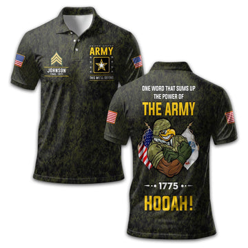 US Army Custom Polo Shirt VPVC213901, Gifts For Army Veteran, Best Gifts On Father's Day, Armed Forces Day, Independence Day, Veterans Day.