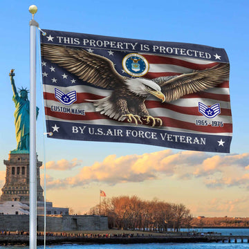 Unique Custom Name, Rank, Year, USAF Grommet Flag VPVC108504, Gifts For Airforce Veteran, Gifts For Dad, For Husband, Best Gifts On Father's Day, Independence Day, Veterans Day.