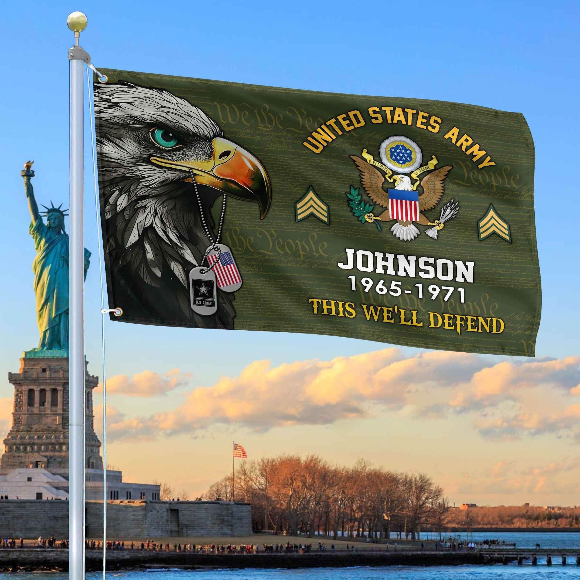 US Army Custom Grommet Flag VPVC108801, Gifts For Army Veteran, Best Gifts On Father's Day, Armed Forces Day, Independence Day, Veterans Day.