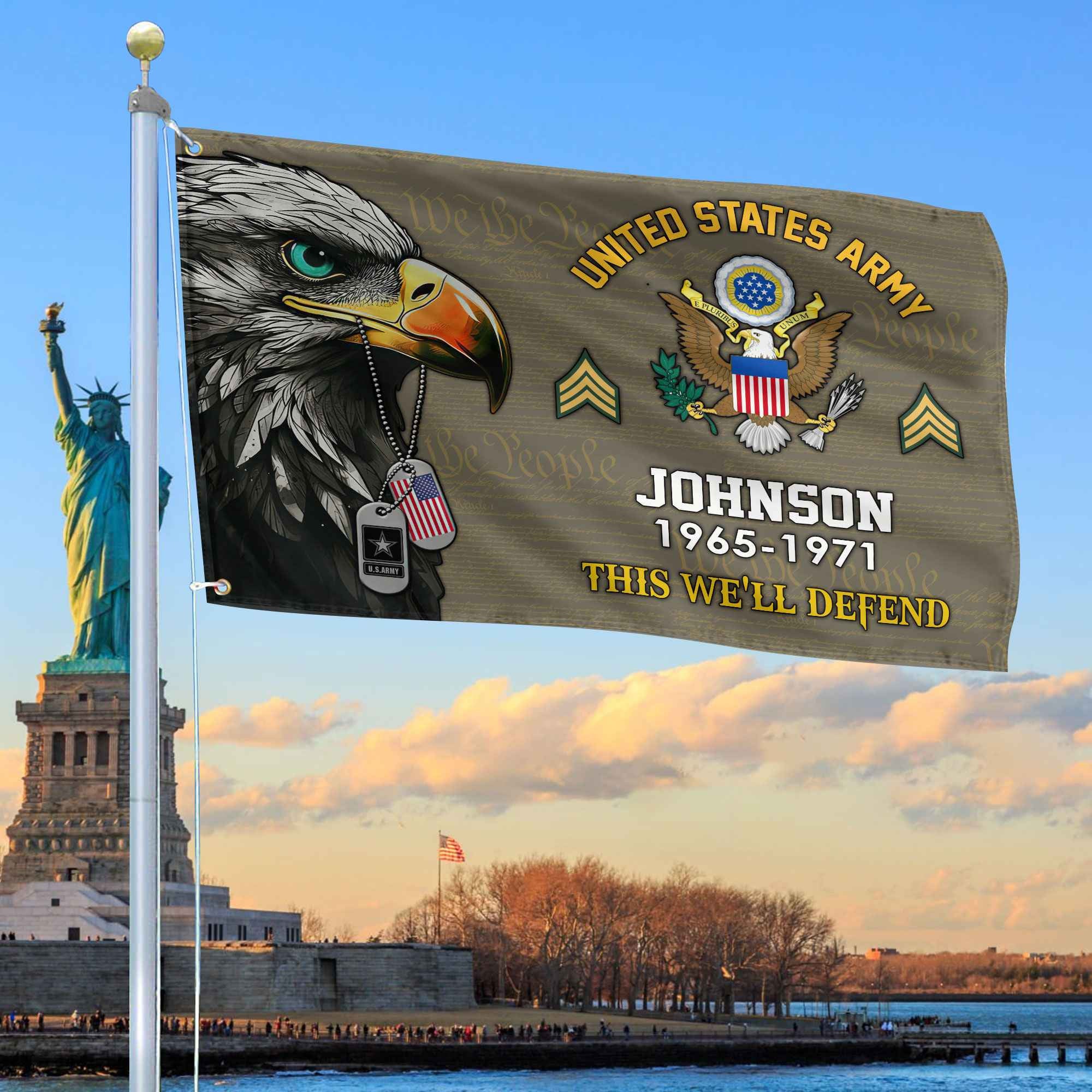 US Army Custom Grommet Flag VPVC108810, Gifts For Army Veteran, Best Gifts On Father's Day, Armed Forces Day, Independence Day, Veterans Day.