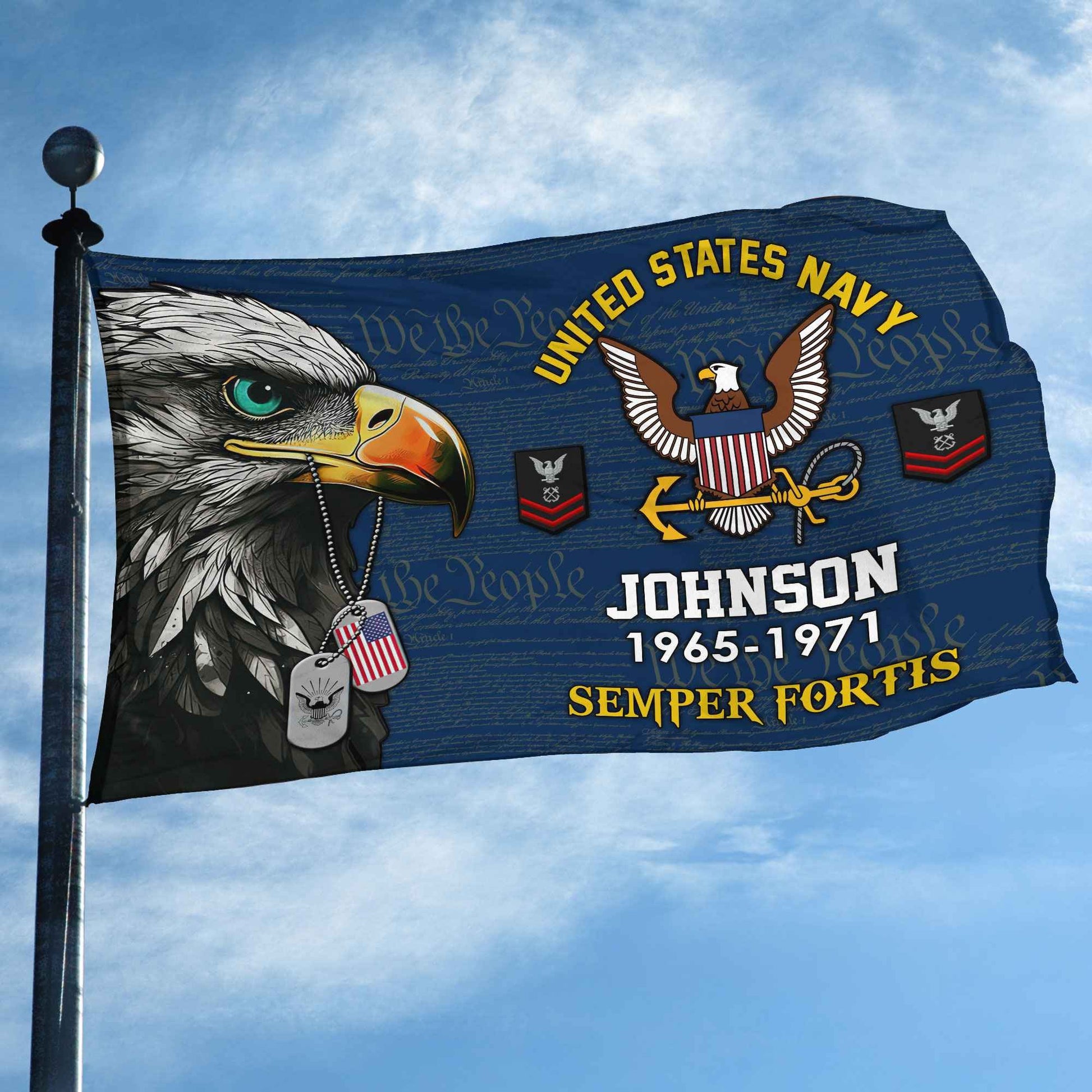 US Navy Custom Grommet Flag VPVC108802, Gifts For Navy Veteran, Best Gifts On Father's Day, Armed Forces Day, Independence Day, Veterans Day.