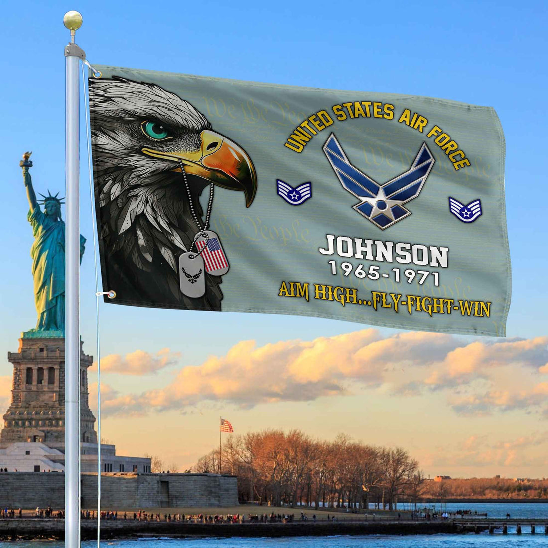 USAF Custom Grommet Flag VPVC108804, Gifts For Air Force Veteran, Best Gifts On Father's Day, Armed Forces Day, Independence Day, Veterans Day.