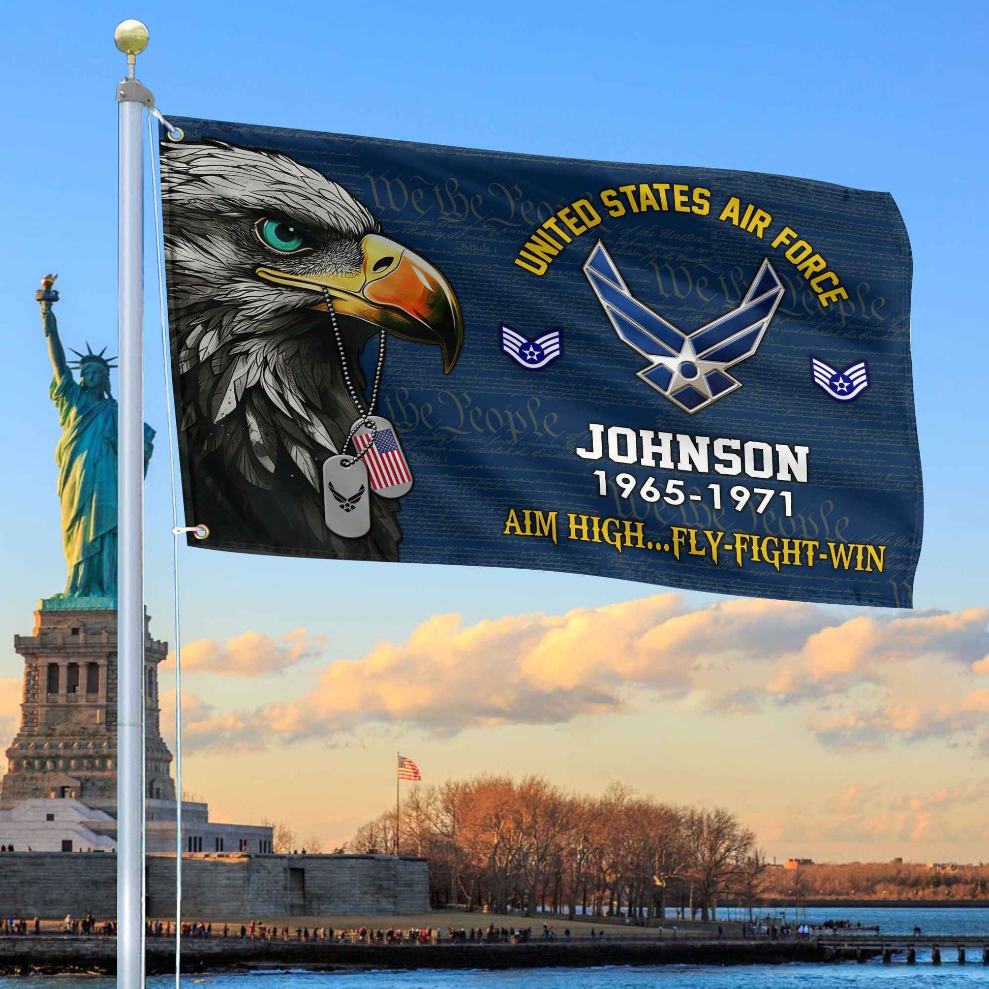 USAF Custom Grommet Flag VPVC108812, Gifts For Air Force Veteran, Best Gifts On Father's Day, Armed Forces Day, Independence Day, Veterans Day.