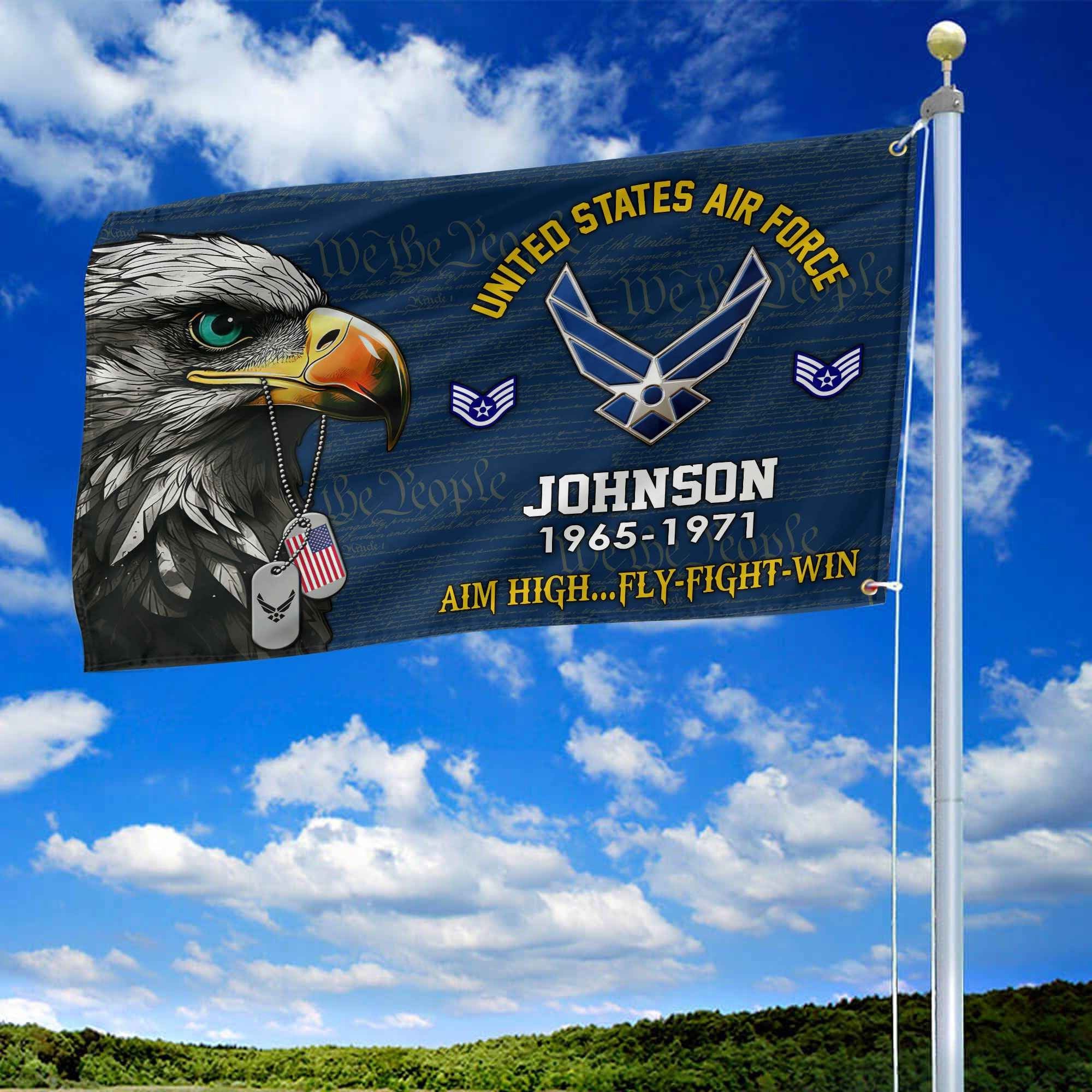 USAF Custom Grommet Flag VPVC108812, Gifts For Air Force Veteran, Best Gifts On Father's Day, Armed Forces Day, Independence Day, Veterans Day.