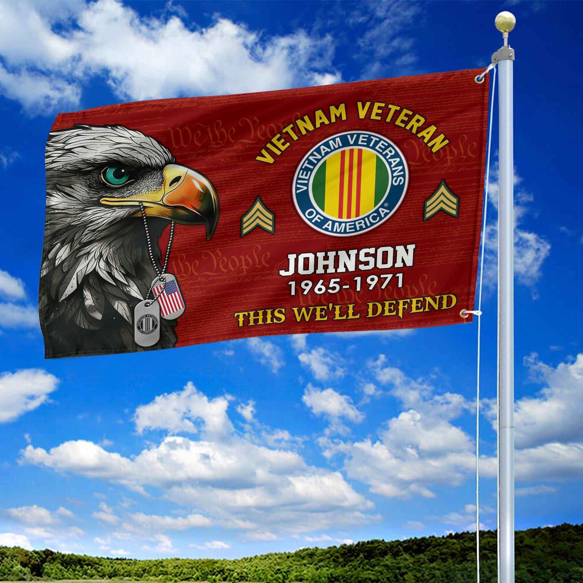 Vietnam Veteran Custom Grommet Flag VPVC108806, Gifts For Vietnam Veteran, Best Gifts On Father's Day, Armed Forces Day, Independence Day, Veterans Day.