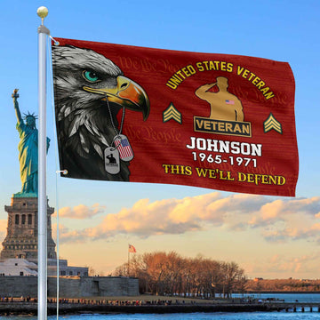 US Veteran Custom Grommet Flag VPVC108807, Gifts For US Veteran, Best Gifts On Father's Day, Armed Forces Day, Independence Day, Veterans Day.
