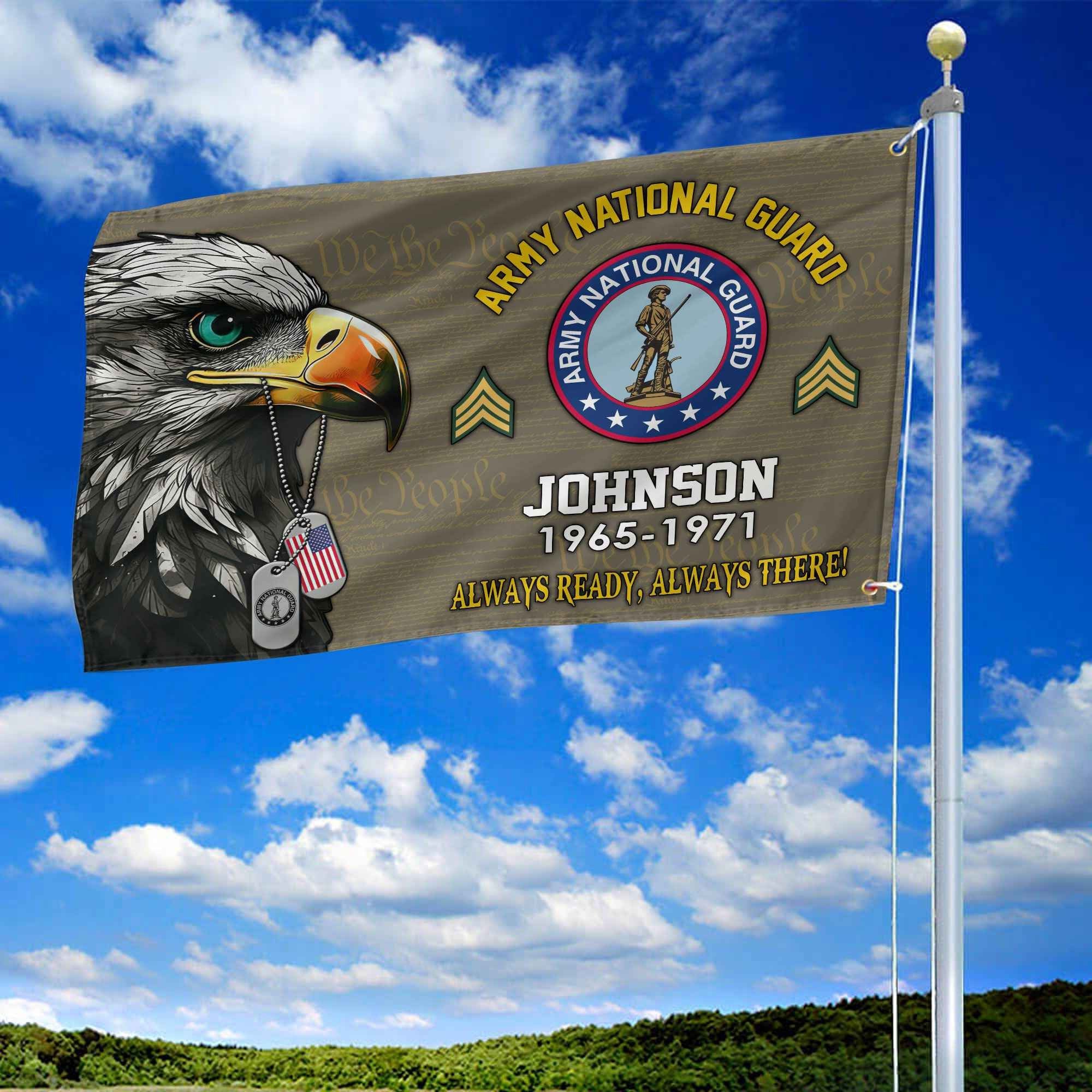 US Army National Guard Custom Grommet Flag VPVC108808, Gifts For Army National Guard Veteran, Best Gifts On Father's Day, Armed Forces Day, Independence Day, Veterans Day.
