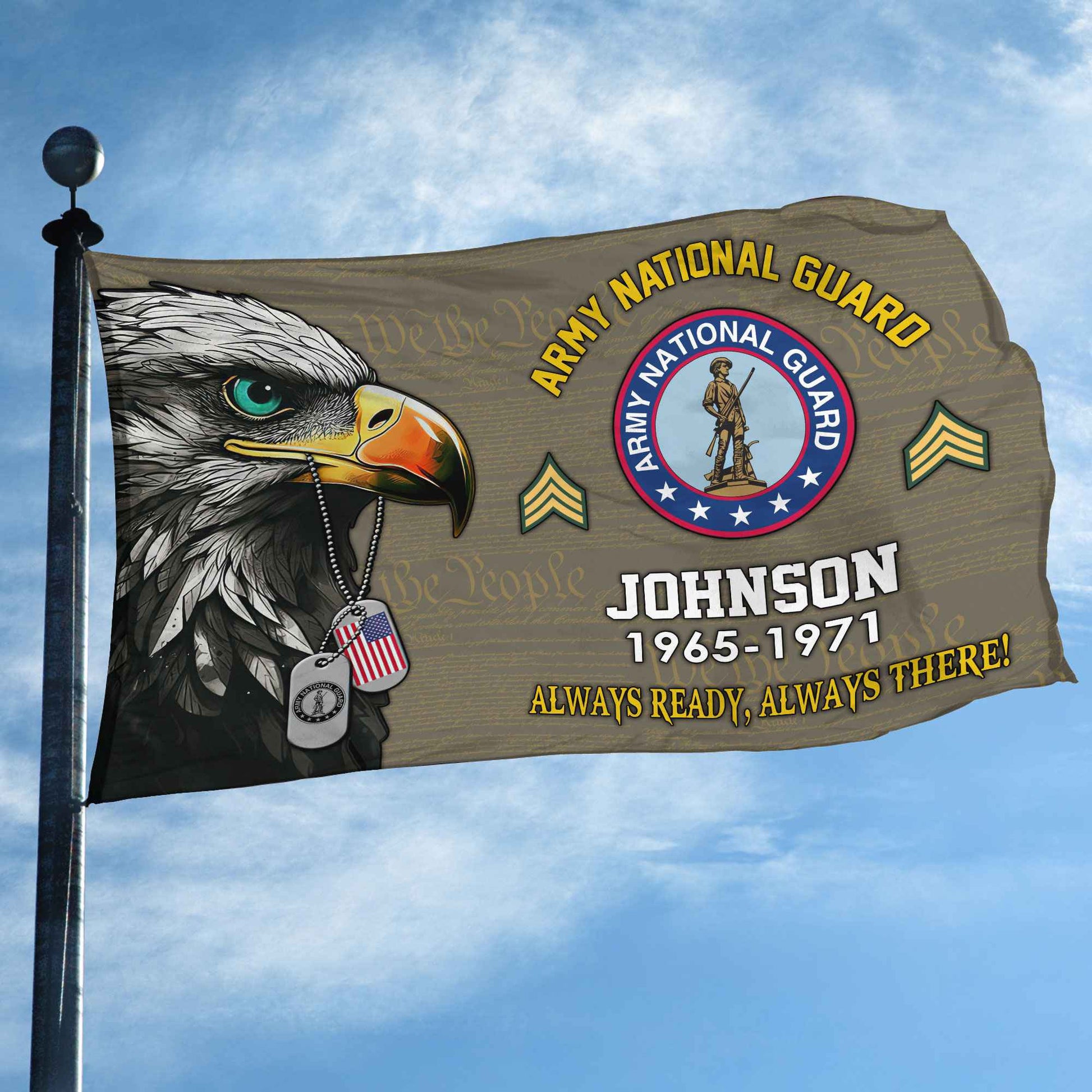 US Army National Guard Custom Grommet Flag VPVC108808, Gifts For Army National Guard Veteran, Best Gifts On Father's Day, Armed Forces Day, Independence Day, Veterans Day.