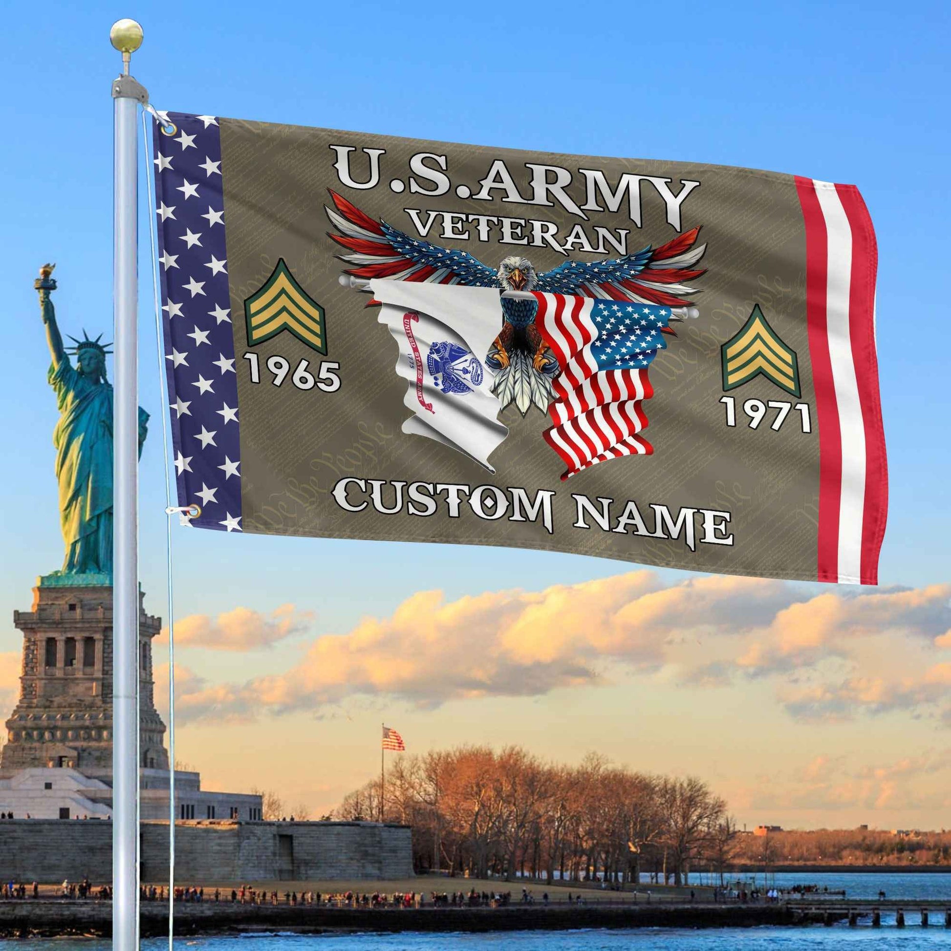 US Army Custom Grommet Flag VPVC109310, Gifts For Army Veteran, Best Gifts On Father's Day, Armed Forces Day, Independence Day, Veterans Day.