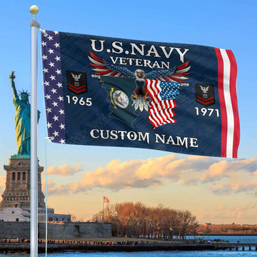 US Navy Custom Grommet Flag VPVC109302, Gifts For Navy Veteran, Best Gifts On Father's Day, Armed Forces Day, Independence Day, Veterans Day.