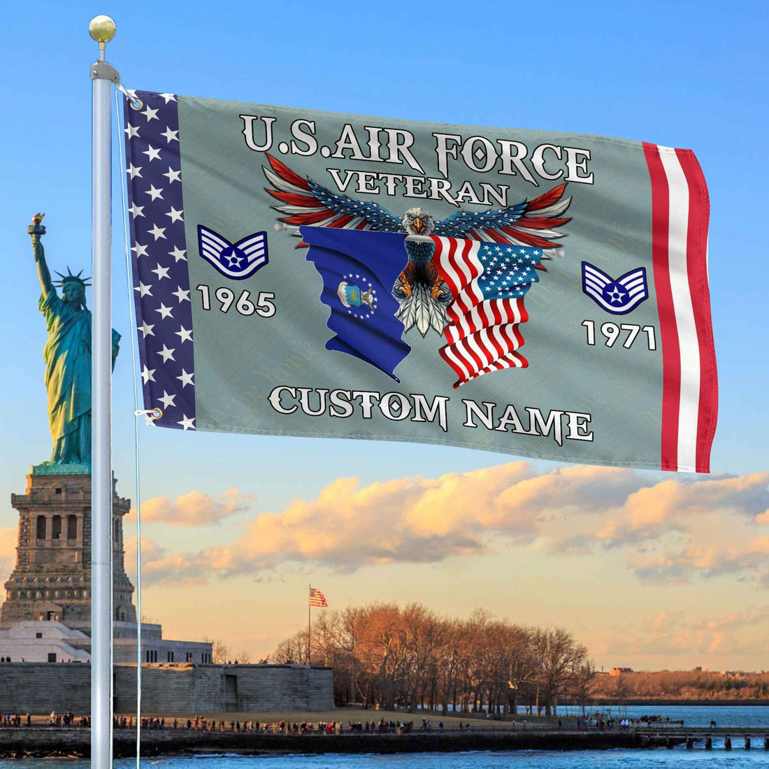 USAF Custom Grommet Flag VPVC109304, Gifts For Air Force Veteran, Best Gifts On Father's Day, Armed Forces Day, Independence Day, Veterans Day.