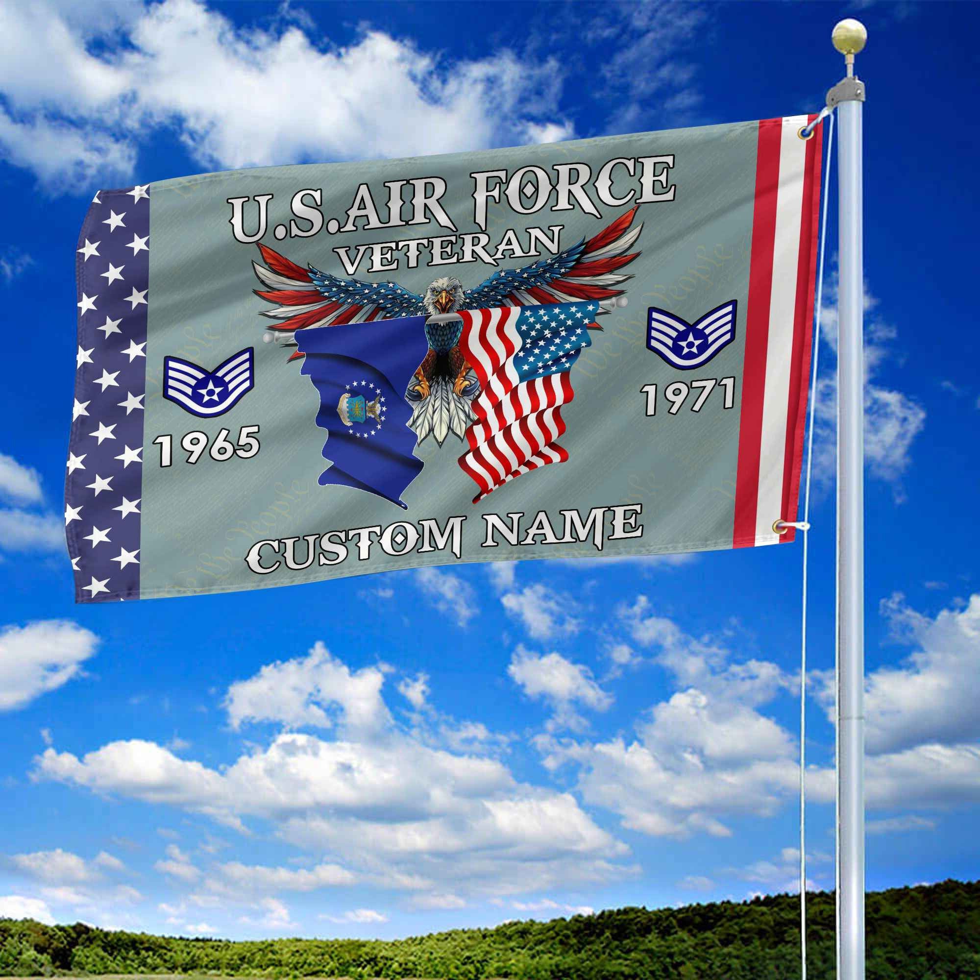 USAF Custom Grommet Flag VPVC109304, Gifts For Air Force Veteran, Best Gifts On Father's Day, Armed Forces Day, Independence Day, Veterans Day.