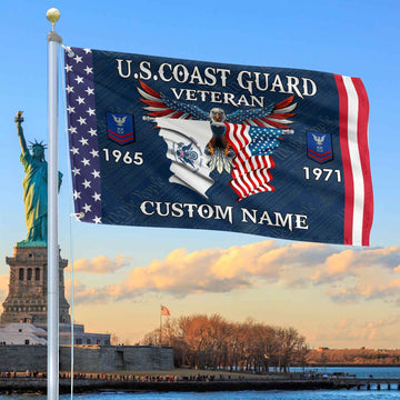 USCG Custom Grommet Flag VPVC109305, Gifts For Coast Guard Veteran, Best Gifts On Father's Day, Armed Forces Day, Independence Day, Veterans Day.