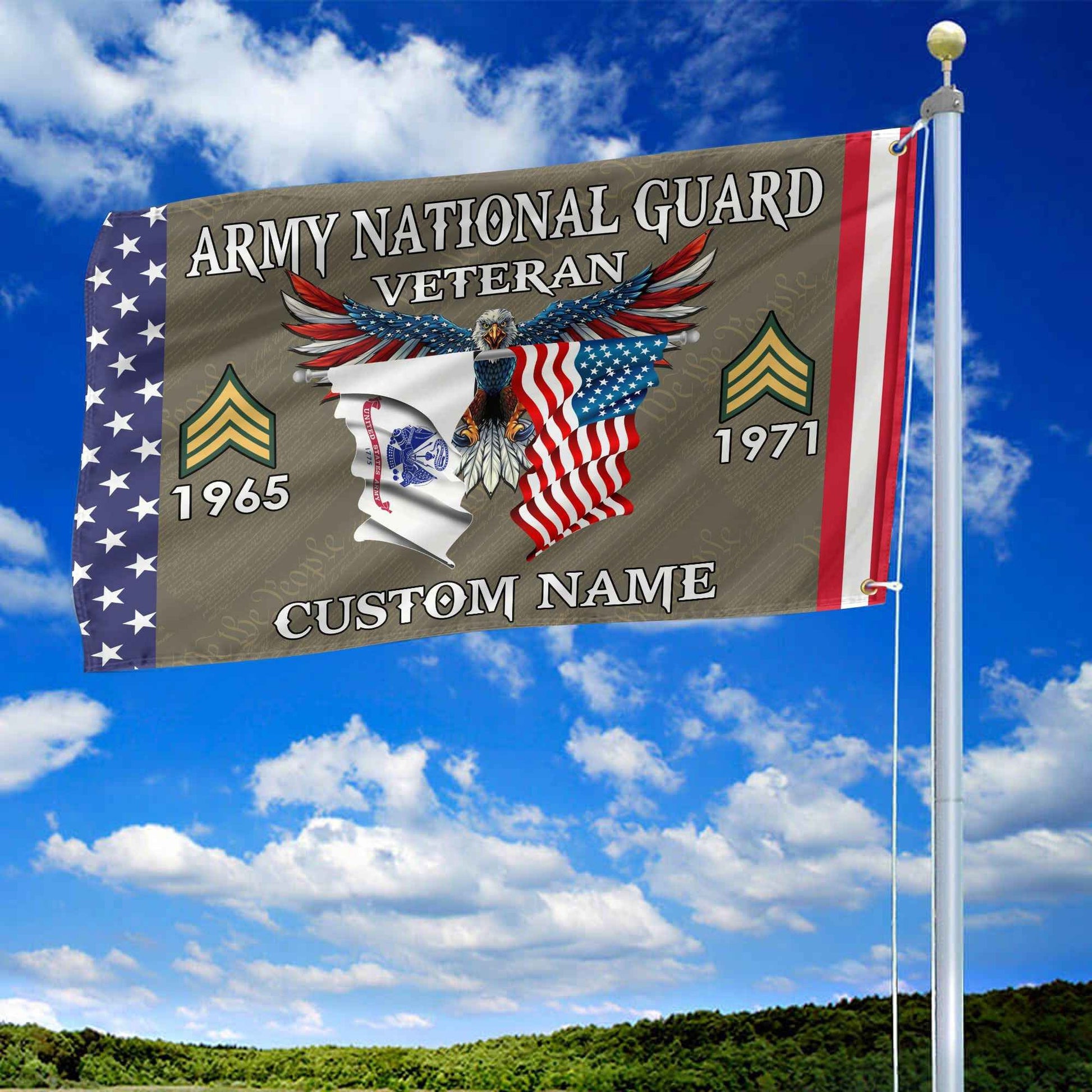 US Army National Guard Custom Grommet Flag VPVC109308, Gifts For Army National Guard Veteran, Best Gifts On Father's Day, Armed Forces Day, Independence Day, Veterans Day.