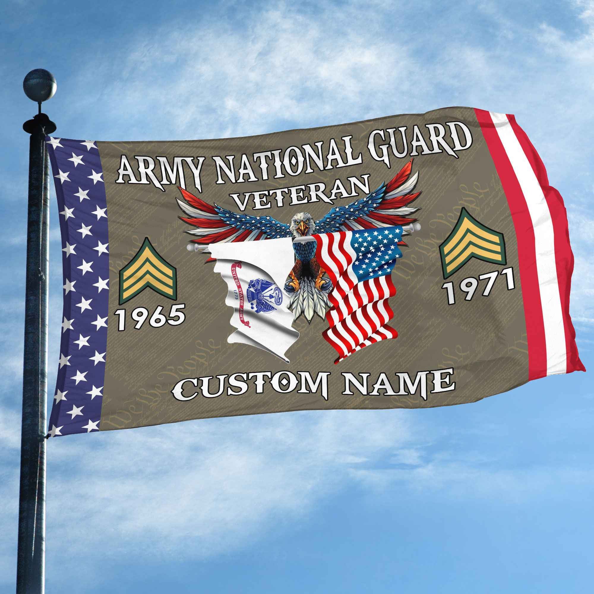 US Army National Guard Custom Grommet Flag VPVC109308, Gifts For Army National Guard Veteran, Best Gifts On Father's Day, Armed Forces Day, Independence Day, Veterans Day.