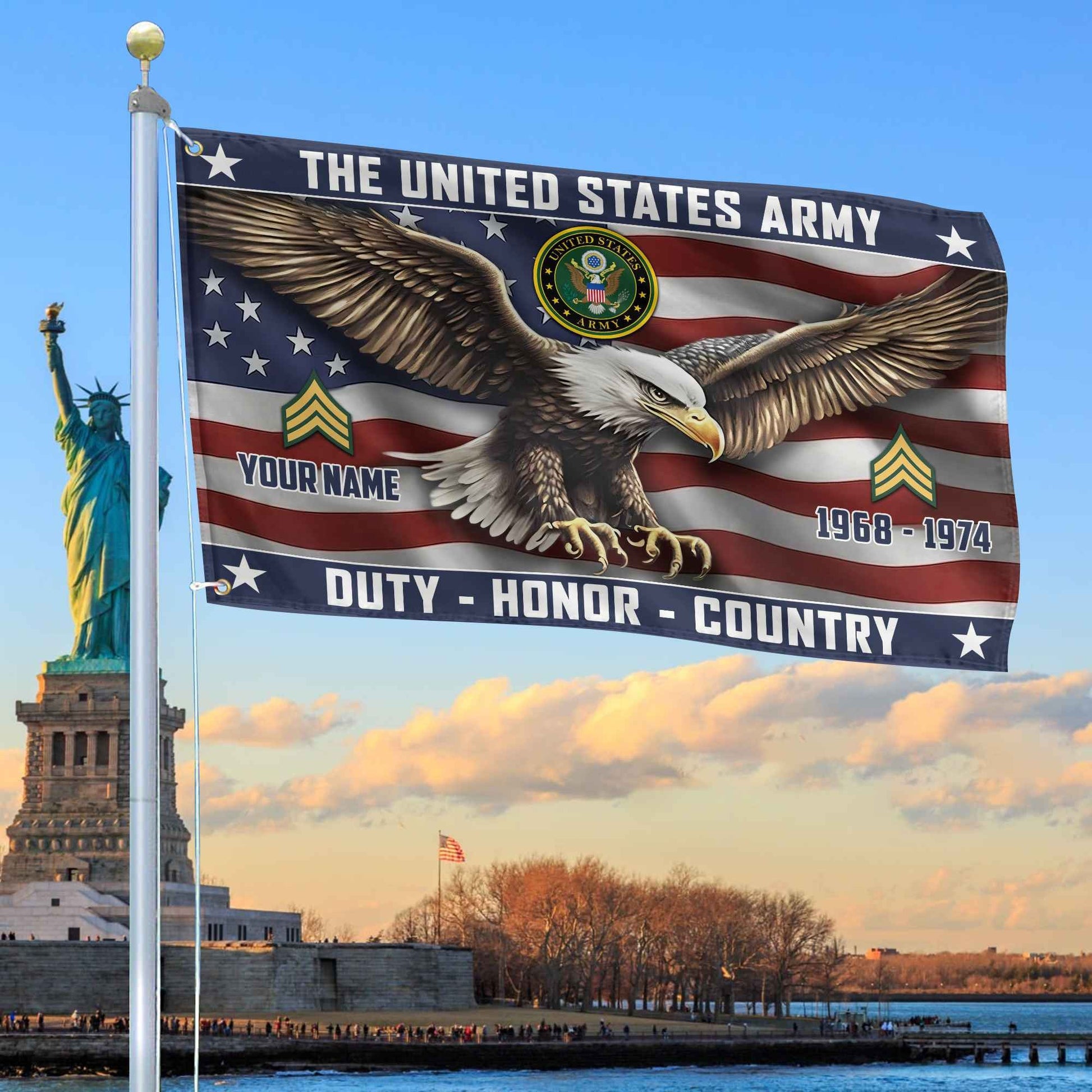 US Army Custom Grommet Flag VPVC105401, Gifts For Army Veteran, Best Gifts On Father's Day, Armed Forces Day, Independence Day, Veterans Day.