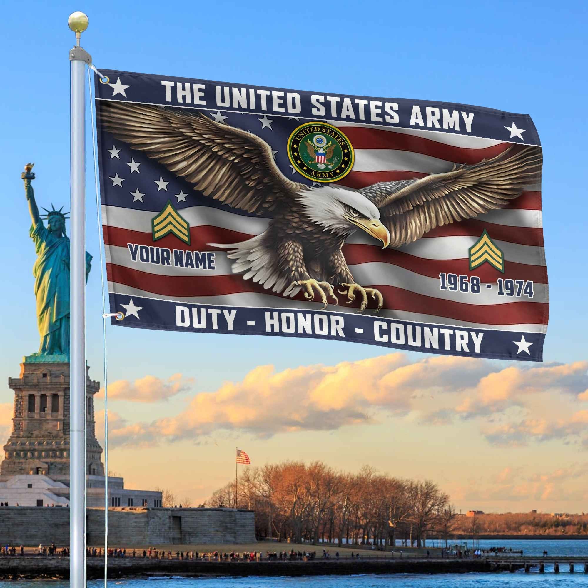 US Army Custom Grommet Flag VPVC105401, Gifts For Army Veteran, Best Gifts On Father's Day, Armed Forces Day, Independence Day, Veterans Day.