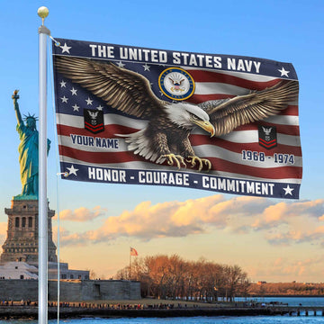 US Navy Custom Grommet Flag VPVC105402, Gifts For Navy Veteran, Best Gifts On Father's Day, Armed Forces Day, Independence Day, Veterans Day.