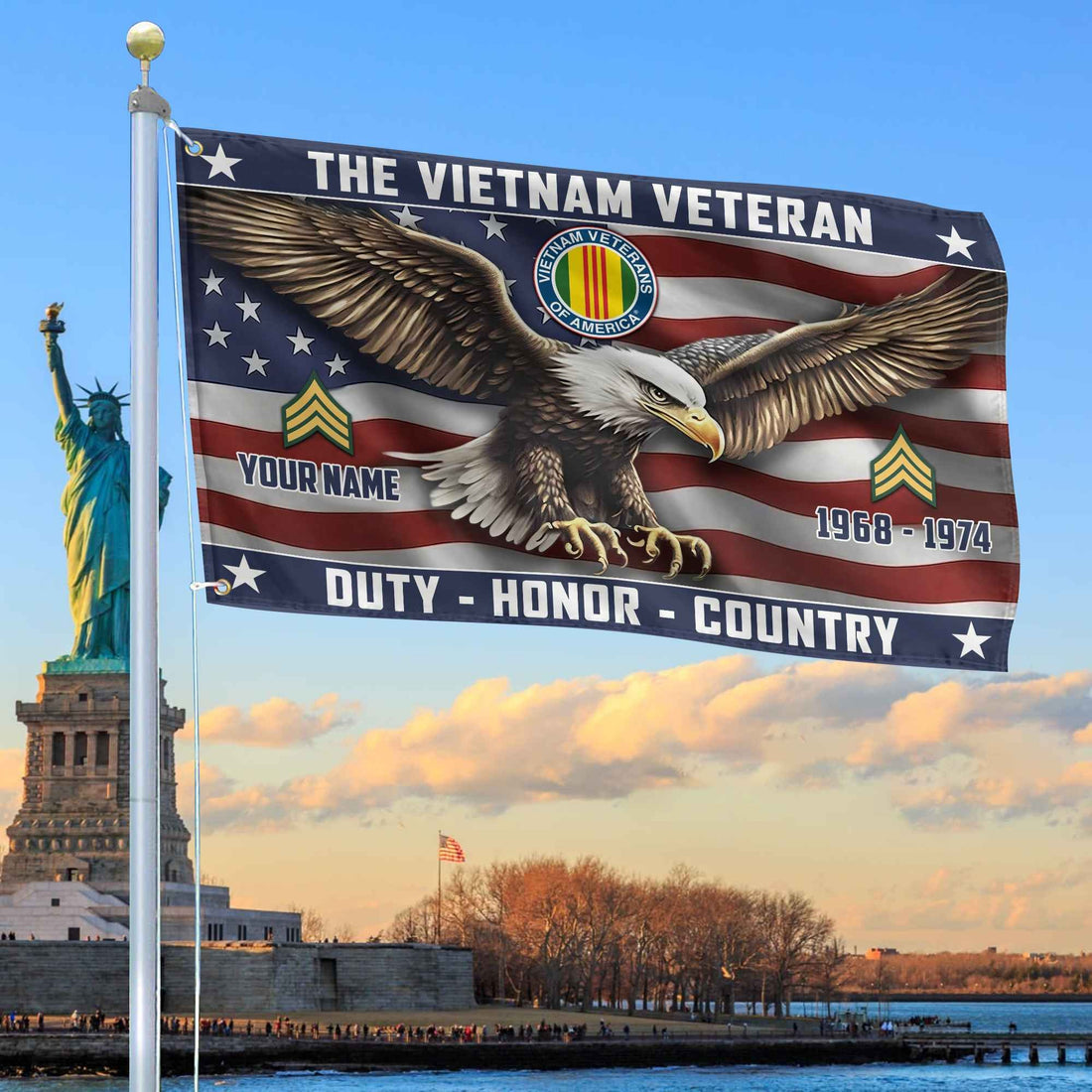 Vietnam Veteran Custom Grommet Flag VPVC105406, Gifts For Vietnam Veteran, Best Gifts On Father's Day, Armed Forces Day, Independence Day, Veterans Day.