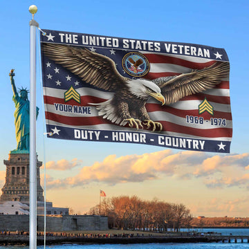 US Veteran Custom Grommet Flag VPVC105407, Gifts For US Veteran, Best Gifts On Father's Day, Armed Forces Day, Independence Day, Veterans Day.