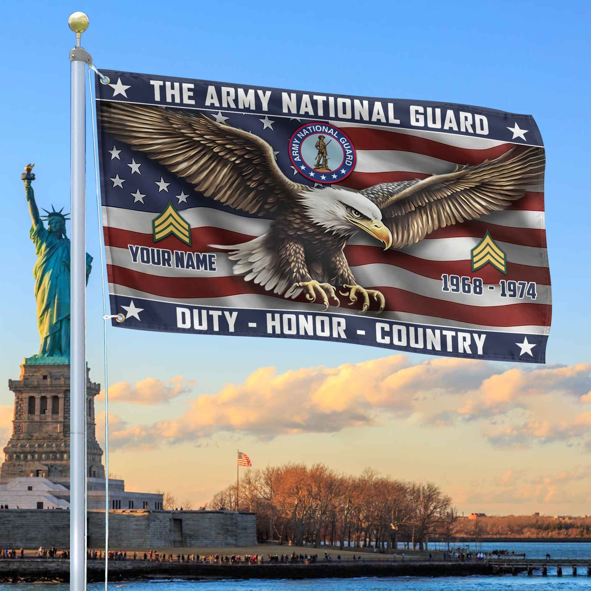 US Army National Guard Custom Grommet Flag VPVC105408, Gifts For Army National Guard Veteran, Best Gifts On Father's Day, Armed Forces Day, Independence Day, Veterans Day.