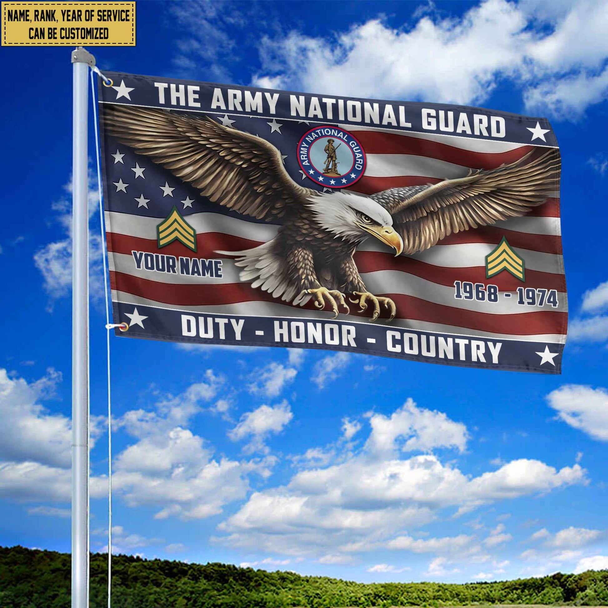 US Army National Guard Custom Grommet Flag VPVC105408, Gifts For Army National Guard Veteran, Best Gifts On Father's Day, Armed Forces Day, Independence Day, Veterans Day.