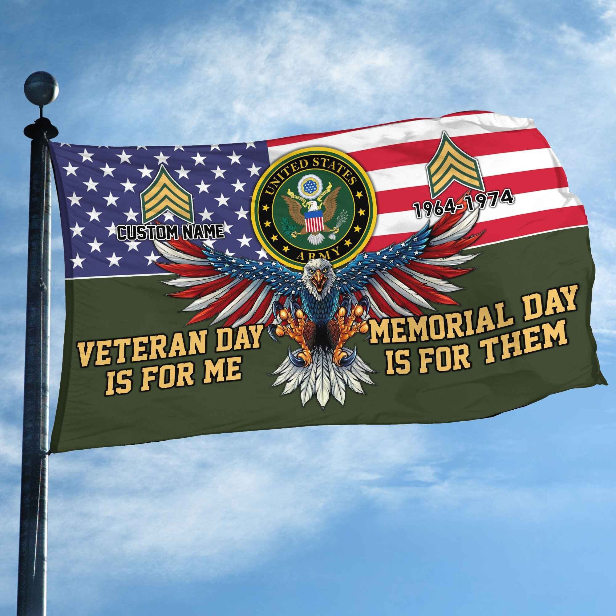 US Army Custom Grommet Flag VPVC106801, Gifts For Army Veteran, Best Gifts On Father's Day, Armed Forces Day, Independence Day, Veterans Day.