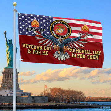 USMC Custom Grommet Flag VPVC106803, Gifts For Marine Veteran, Best Gifts On Father's Day, Armed Forces Day, Independence Day, Veterans Day.