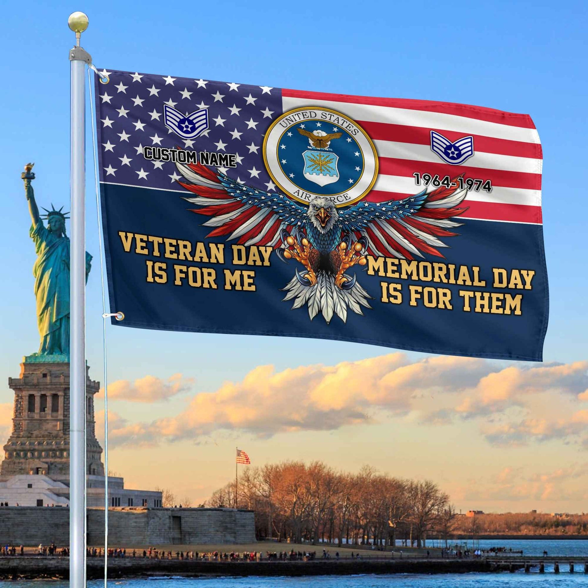 USAF Custom Grommet Flag VPVC106804, Gifts For Air Force Veteran, Best Gifts On Father's Day, Armed Forces Day, Independence Day, Veterans Day.
