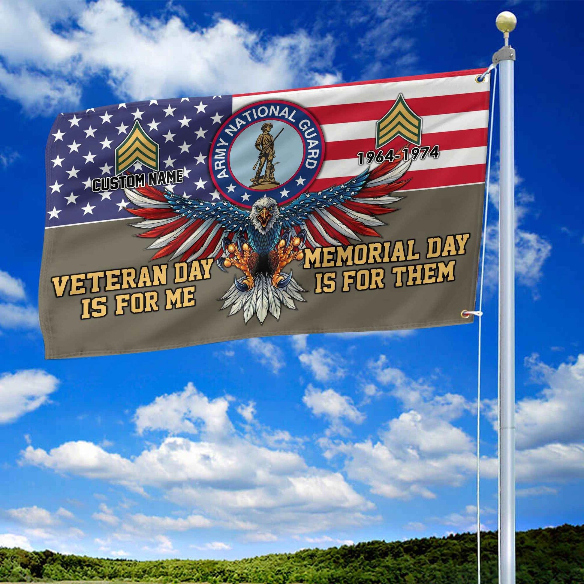US Army National Guard Custom Grommet Flag VPVC106808, Gifts For Army National Guard Veteran, Best Gifts On Father's Day, Armed Forces Day, Independence Day, Veterans Day.